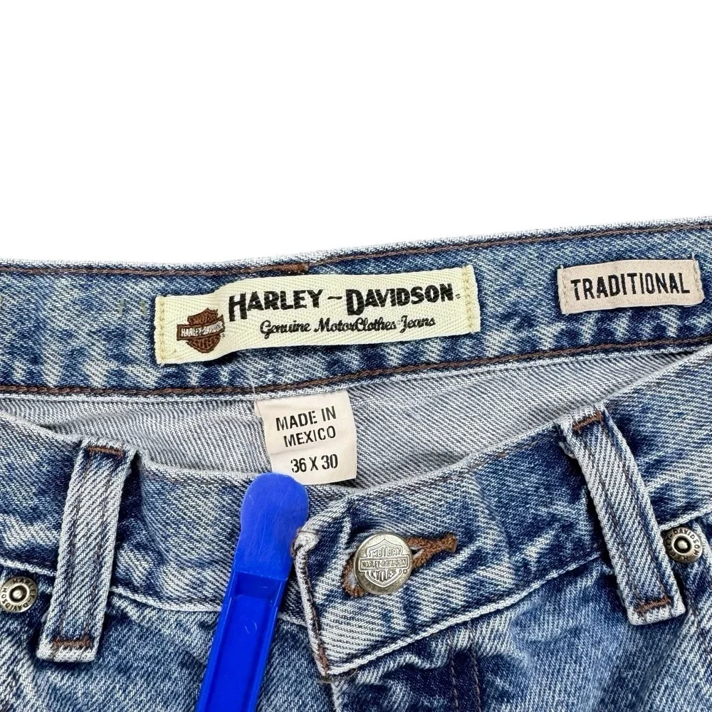 Harley Davidson Jeans Men's 36x30 Light Wash‎ Traditional Denim Biker Motorcycle